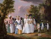 unknow artist Free Women of Color with their Children and Servants in a Landscape, Sweden oil painting artist
